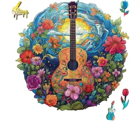 EscapeWelt Drewniana układanka Gitara / 200 elementów / Poziom trudności: średni / od 8 lat