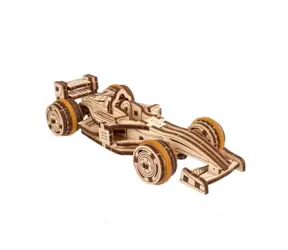 Ugears 3D drewniana mechaniczna układanka Compact Racer / 90 elementów / Poziom trudności: łatwy / od 14 lat