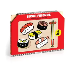 Drewniana układanka Mudpuppy : Przyjaciele sushi / 6 elementów / od 1 roku
