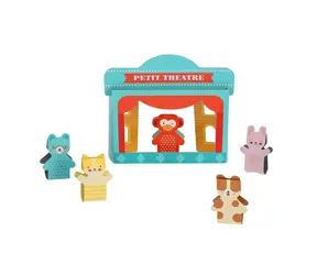 Petit Collage Finger Puppet Theatre Set / od 4 lat