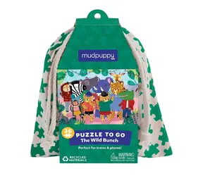Mudpuppy Puzzle Dzikie Zwierzęta w Płóciennym Woreczku / 36 elementów / od 3 lat