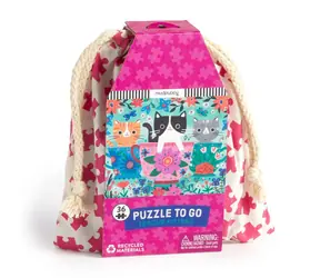 Mudpuppy Puzzle Kotki w filiżance w woreczku materiałowym / 36 elementów / od 3 lat