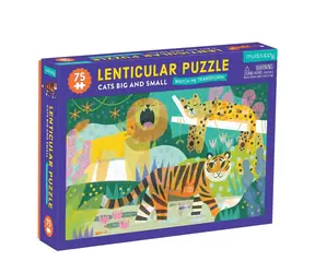 Mudpuppy Lenticular Puzzle Koty małe i duże / 75 elementów / od 5 lat
