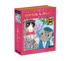 Mudpuppy Puzzle Romeo i Julia Bookish Cats / 100 elementów / od 6 lat