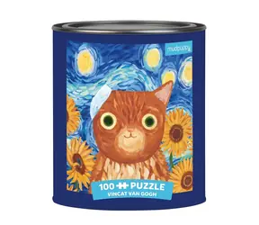 Mudpuppy Puzzle Vincent van Gogh artystyczne koty w puszce / 100 elementów / od 6 lat