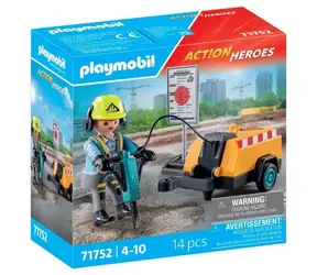 Playmobil® Action Heroes 71752 Robotnik budowlany z młotem pneumatycznym / Liczba elementów: 14 / od 4 lat