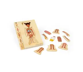 Bigjigs Toys Drewniana układanka Anatomia dziewczynki / 26 elementów / od 3 lat