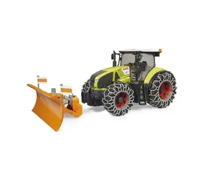 Bruder Claas Axion 950 z łańcuchami śnieżnymi i pługiem / 1:16 / od 4 lat