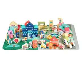 ECOTOYS Klocki drewniane Zwierzęta / 8 klocków / od 3 lat