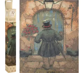 GRAFIX Obraz diamentowy Człowiek z różami / 40x50 cm