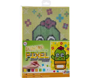 GRAFIX Obraz diamentowy na ramie Pixel Cactus 15x20cm / od 6 lat