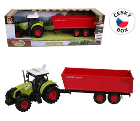 MaDe 07211 - Traktor z przyczepą, z dźwiękiem i światłem, 12,5 x 34,5 cm