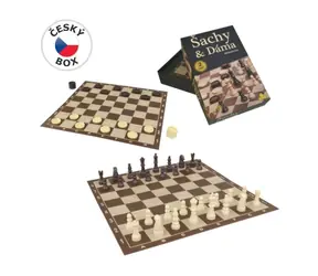 MaDe 00906 - Szachy-warcaby, 34x34cm, figura do 5,5cm