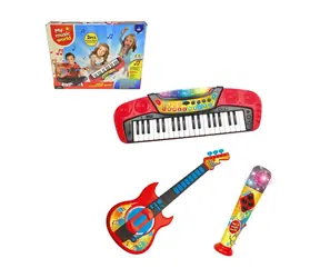 MaDe 07994 - zestaw 3 w 1 pianino elektroniczne, 37 klawiszy, gitara, mikrofon