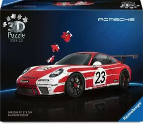 Puzzle 3D Ravensburger Iconics: Porsche 911 GT3 Cup Salzburg design / 108 elementów / od: 8 lat