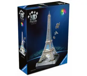 Puzzle 3D Ravensburger Iconics: Wieża Eiffla (Edycja nocna) / 216 elementów / od: 8 lat