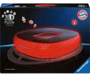 Puzzle 3D Ravensburger Iconics: Allianz Arena (Edycja nocna) / 216 elementów / od: 8 lat