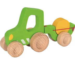 GOKI Drewniany traktor z przyczepą / od 2 lat