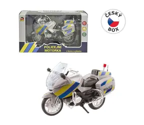 MaDe 95807 - Motocykl policyjny metalowy 18 cm srebrny