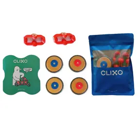 Clixo Wheels - 4 koła i 2 zaczepy Magnetyczny zestaw konstrukcyjny / 6 szt. / od 4 lat