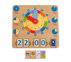 Lucy & Leo Let's Learn Hours drewniana gra edukacyjna planszowa / od 3 lat