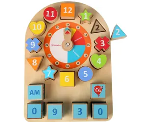 Drewniana gra edukacyjna Lucy & Leo Clocks and Shapes / od 3 lat
