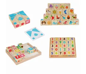 Lucy & Leo Smart Cubes Angielski alfabet / Drewniany wielofunkcyjny zestaw edukacyjnych kostek / Od 3 lat