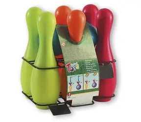 Kręgle Androni 6+2, napełniane wodą lub piaskiem / wysokość 27 cm / od 12 miesięcy
