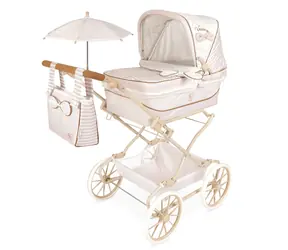 DeCuevas 82078 Składany wózek dla lalek REBORN z parasolką i akcesoriami Verona 2024 - 90 cm
