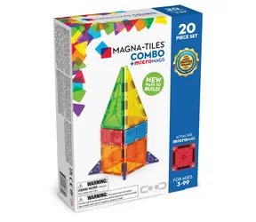NIEOPAKOWANY Magnetyczny zestaw konstrukcyjny MAGNA-TILES® - zestaw 20 szt. / od 3 lat / nieopakowany