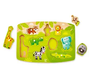 Puzzle Hape na planszy - Dżungla / Ilość elementów: 10 / od 2 lat