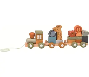 Drewniany pociąg ze zwierzętami 2Kids Toys / od 18 miesięcy