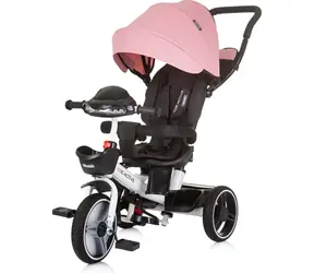 CHIPOLINO Trójkołowy rower z daszkiem Be Active 2w1 Różowy len / od 1,5 roku