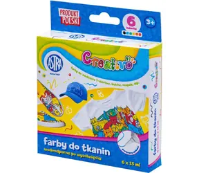ASTRA CREATIVO Farby tekstylne 6x15ml / od 3 lat