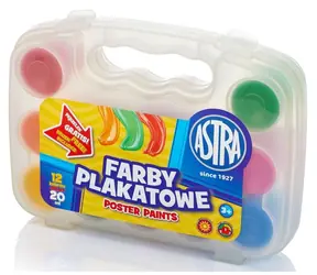 Farby temperowe ASTRA 12 x 20 ml w plastikowym etui / od 3 lat