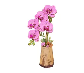 Drewniana układanka Robotime 3D Fioletowa Orchidea