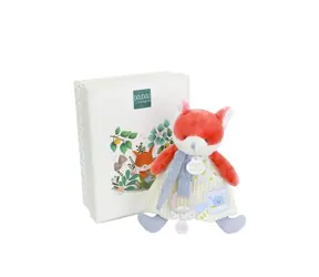 Zestaw upominkowy Doudou Pluszowy lisek Romarin z klipsem do smoczka 19 cm / od 0 miesięcy