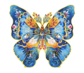 Robotime Drewniana układanka Motyl Morpho Helena / 200 elementów / od 14 lat