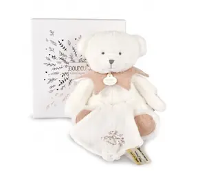Zestaw prezentowy Doudou Miś z kocykiem 30 cm Różowy / od 0 miesięcy