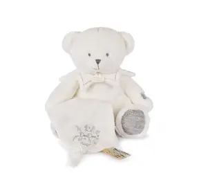 Zestaw prezentowy Doudou Miś z kocykiem 30 cm Szary / od 0 miesięcy