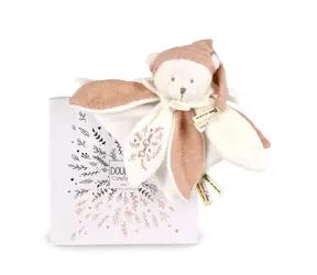 Zestaw prezentowy Doudou Pluszowy Miś z Czapką 25 cm Różowy / od 0 miesięcy