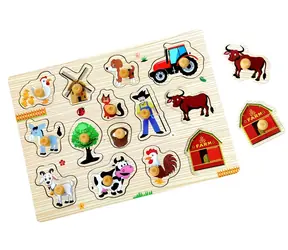 Drewniana układanka 2Kids Toys Farma / 14 elementów / od 18 miesięcy