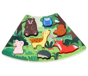 Drewniana układanka 2Kids Toys Zwierzęta leśne do łączenia / od 18 miesięcy