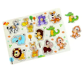 Drewniana układanka Safari 2Kids Toys / 11 elementów / od 18 miesięcy