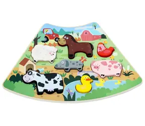 Drewniana układanka 2Kids Toys Happy Farm do łączenia / od 18 miesięcy