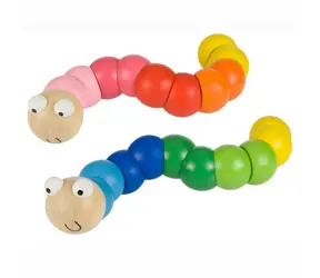 Bigjigs Toys Kolorowy robak czerwony / od 12 miesięcy