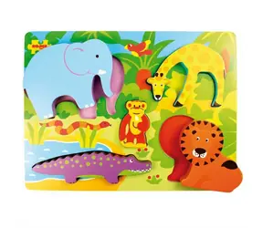 Bigjigs Toys Drewniana układanka Safari / od 18 miesięcy