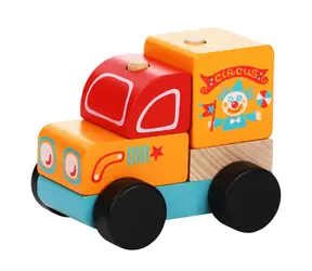 CUBIKA 13166 Wóz cyrkowy - układanka drewniana / 5 części / od 18 miesięcy