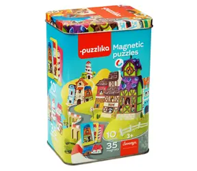 Puzzle 13470 Domki magnetyczne - gra magnetyczna 35 elementów i 10 szablonów / od 3 lat