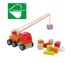 CUBIKA 13982 Dźwig samochodowy z magnesem - układanka drewniana / 14 elementów / od 3 lat